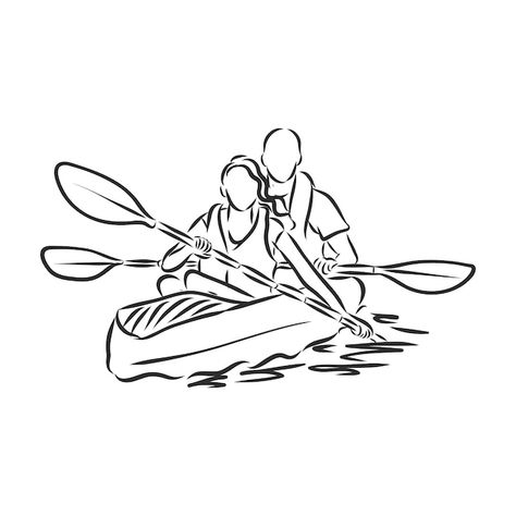 Kayaking Sketch, Kayak Sketch, Kayaking Drawing, Kayak Drawing, Canoe Drawing, Kayak Illustration, Lakehouse Design, Canoe Slalom, Lettering Projects