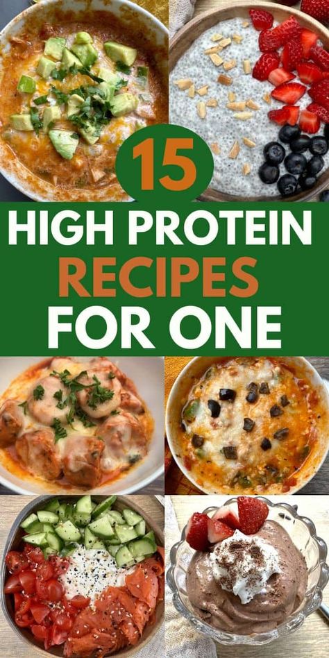 Easy High Protein Meals For One, Hi Protein Recipes, High Protein Savoury Breakfast, High Protein Dinner Ideas Easy, High Protein Dinner For One, High Protein Meals For One Person, Protein Lunches For Teens, Small High Protein Meals, Low Carb Protein Meals