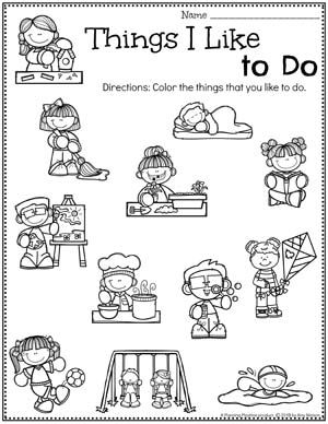 Preschool Worksheets All About Me Theme - Things I Like to Do #preschoolactivities #planningplaytime #backtoschool #preschoolworksheets All About Me Social Studies Activities Preschool, Things I Like To Do Worksheet, All About Me Preschool Activities Ideas, All About Me Activity Preschool, All About Me 1st Grade Activities, I Am Special Preschool Theme Crafts, All About Me Preschool Theme Printable, I Am Special Preschool Theme, When I Grow Up Preschool