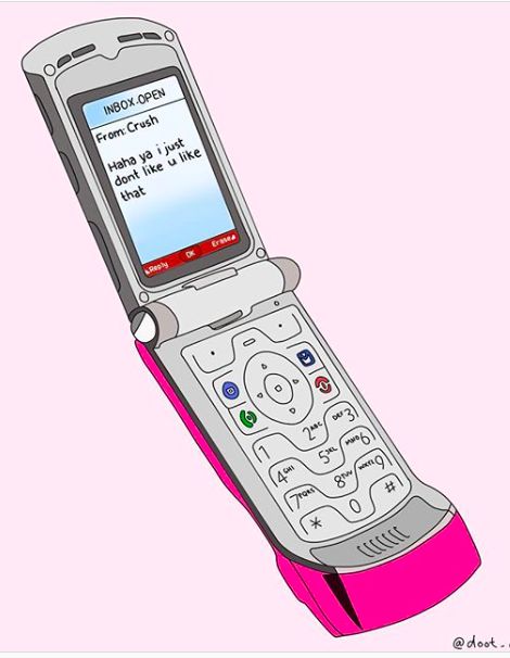 Retro Phones Aesthetic, Cell Phone Drawing, Flip Phone Illustration, Flip Phone Tattoo, Flip Phone Drawing, Cellphone Drawing, Phone Drawing, Telephone Drawing, Flip Phone Aesthetic