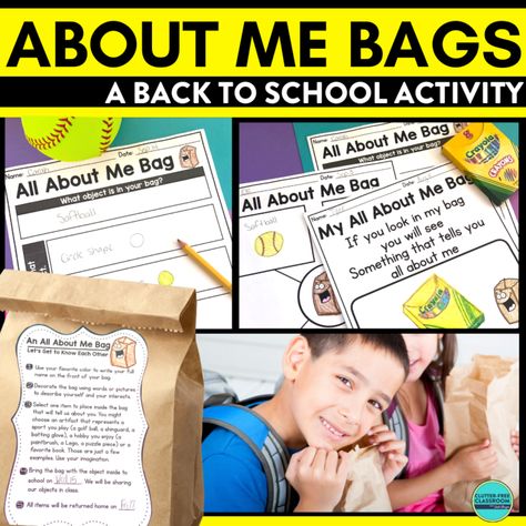 All About Me Bag Printable, All About Me Bag Ideas, All About Me Bag, All About Me Project, Me Bag, Clutter Free Classroom, Teacher Projects, All About Me Activities, Life Skills Classroom