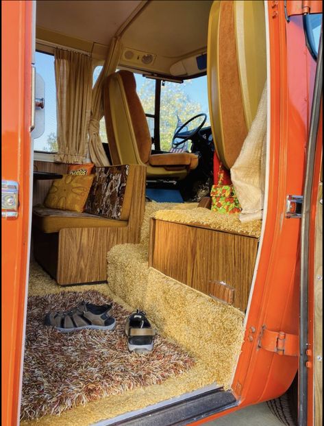 70s Van Interior, 70s Van, Vw Trike, Van Ideas, Bohemian Inspiration, Campervan Interior, Retro Campers, Vintage Campers, Van Interior