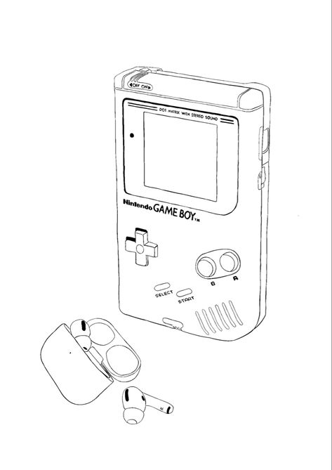 #nintendo #airpods #outline Air Pods Drawing, Air Pods, Coloring Pages, Video Games, Nintendo, Art Drawings, Drawings, Design, Video Game