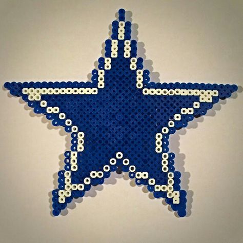 Dallas Cowboys Perler Beads Dallas Cowboys Perler Bead Patterns, Dallas Cowboys Perler Beads, Nfl Perler Beads Pattern, Logo Perler Beads, Bead Art Patterns, Beads Logo, Melt Beads Patterns, Christmas Perler Beads, Cowboys Logo