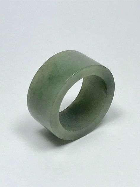 Excited to share this item from my #etsy shop: Jadeite Ring Thumb Ring/Pendant (US Size 9 1/4) Natural Grade A Jade Translucent Icy Cloudy Green (Moss In Snow) Jadeite Ring, Jade Band Jadeite Ring, Thumb Ring, Ring Ideas, Jade Ring, Ring Pendant, Natural Jade, Thumb Rings, Men's Rings, Ring Band