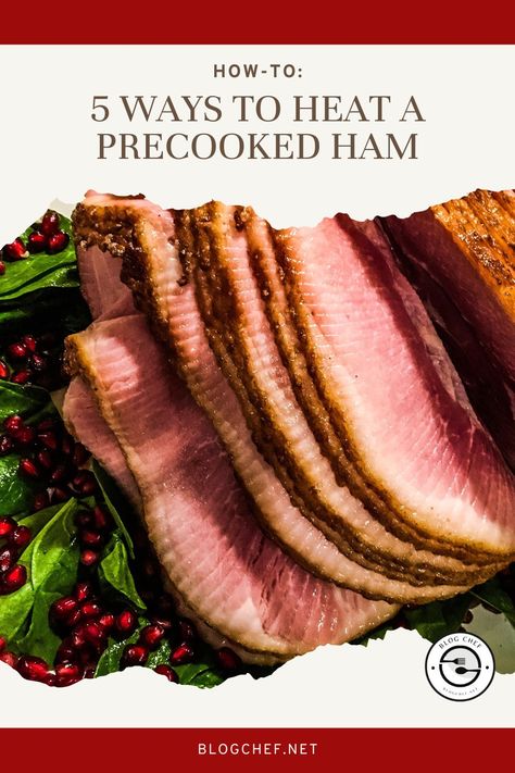 Wondering how to heat a precooked ham? Here's the how-to on five ways: bake the ham in the oven, heat the ham in the slow cooker or Instant Pot, microwave it, or grill it. How To Cook A Precooked Ham, Crockpot Precooked Ham, How To Cook A Fully Cooked Ham In Oven, Heating Ham In Crockpot, Bake A Ham In The Oven, Glaze For Precooked Ham, Cooking A Ham In The Oven, How Long To Cook Ham In Oven, Baking A Ham In The Oven