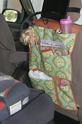 Back seat organizer Back Seat Organizer, Car Organizers, Backseat Organizer, Backseat Car Organizer, Car Organizer, Sippy Cups, Sew Easy, Summer Trip, Sewing Organization