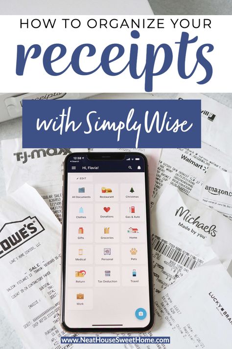 How to Organize Receipts • Neat House. Sweet Home® Organize Receipts, Receipt Organization, Scanner App, Organizing Paperwork, Farm Business, Paper Clutter, Organization Skills, Digital Organization, Organization Apps