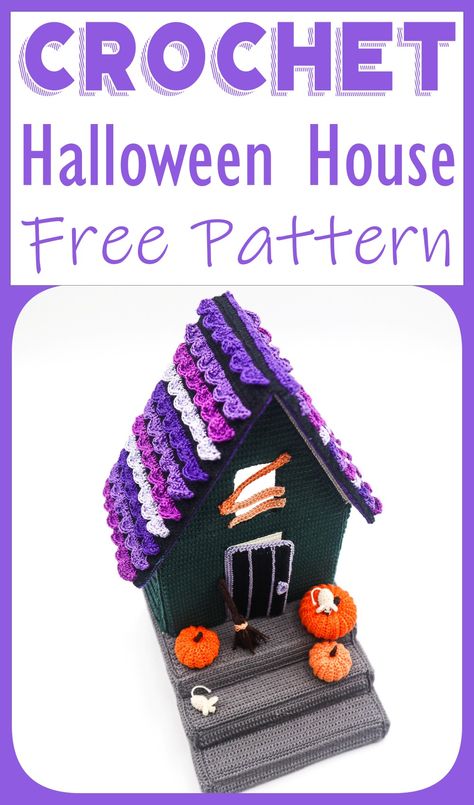 Halloween House Crochet Haunted House, Crochet Halloween Patterns, Crochet Zombie, Crochet Halloween Patterns Free, Crochet Halloween Decorations, Halloween Knitting Patterns, Crochet Lily, Halloween Knitting, Haunted House Decor