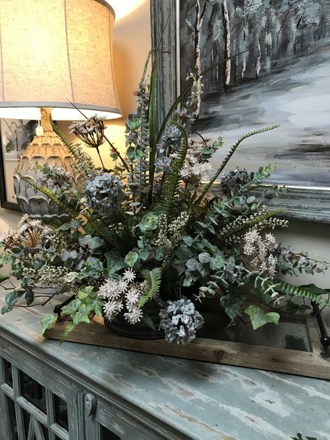 Masculine Floral Arrangements, Masculine Flower Arrangements, Country Flower Arrangements, Silk Floral Centerpiece, Rustic Flower Arrangements, Foliage Arrangements, Rustic Arrangements, Delphinium Flowers, Flower Arrangement Designs