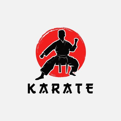 Karate Poster Ideas, Karate Logo Design, Health Widget, Karate Background, Martial Arts Logo, Karate Logo, Martial Arts Clothing, Silhouette Logo, Foreign Words