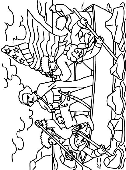 George Washington coloring page George Washington Pictures, Washington Crossing The Delaware, Crossing The Delaware, Trail Life, Tree Coloring Page, Homeschool History, Pokemon Coloring, Disney Colors, Presidents Day