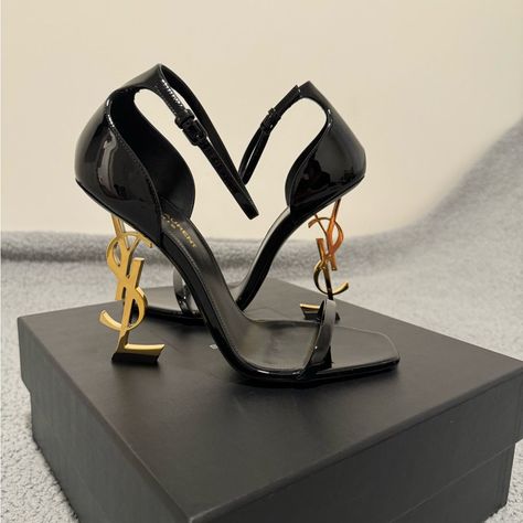 I Have A Pair Of Ysl Heels Up For Grabs. These Haven’t Been Worn Once And Have All Original Packing And Box Included, As Well As The Original Sales Receipt From Ysl Las Vegas. Don’t Miss Out. Luxury Heels With Logo, Saint Laurent Women Shoes, Black Ysl Shoes, Saint Loran Shoes, Heels For New Years Eve, Christian Luibuiton Shoes, Shoe Closet Heels, Yves Saint Laurent Wedding Shoes, Louis Vuitton High Heels Black