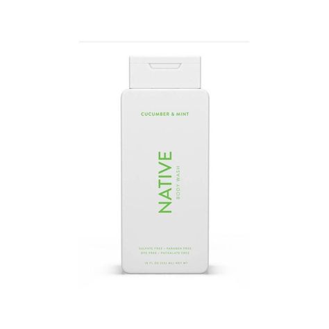 Looking for a body wash that is free of sulfates, parabens, and phthalates? Look no further than Native! Native Body Wash is safe, simple and effective. Lovingly made with cleansers derived from coconut oil, enjoy our "sud-sational" lather that it will leave your skin feeling hydrated and clean. At Native we use both safe, synthetic, sustainable fragrances (free of phthalates) and natural fragrances and is made with naturally derived ingredients. Native Body Care, Native Shower Gel, Mini Body Wash, Native Sugar Cookie Body Wash, Native Vanilla Body Wash, Native Cucumber Mint, Native Peppermint Body Wash, Native Cucumber Mint Body Wash, Native Soap