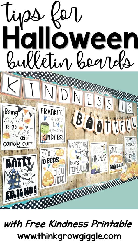 Halloween in the upper elementary and middle school classroom Halloween Bulletin Board Ideas, Halloween Read Alouds, Kindness Bulletin Board, Show Kindness, Teaching Cursive, Halloween Bulletin Boards, Math Classroom Decorations, Student Reflection, Ell Students