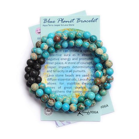 PRICES MAY VARY. "BLUE PLANET” Aromatherapy Wrap Bracelet (Aqua Terra Jasper and Lava Stones): Simply add a few drops of your favorite essential oil (not included) to the porous Lava stones, let dry, refresh every 1-3 days. Surprise your loved ones with this fine piece of gift-ready aroma jewelry – handmade in the USA! USA HANDMADE: All our diffuser bracelets (wrap bracelets) are handmade in the USA with love! As a small women owned and led business we love to lift other women up! We exclusively Amazonite Bead Bracelet, Essential Oil Bracelet, Bracelet Chakra, Aromatherapy Bracelet, Lava Stone Bracelet, Oil Diffuser Bracelet, Gemstone Properties, Blue Planet, Aqua Terra