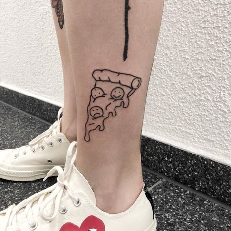 Did this little #pizza on my love last week🍕Thank you very much! #machinefree #handpoke #handpoketattoo #sticknpoke #stickandpoke #tattoo… Pizza Slice Tattoo, Flash Day Tattoo, Stickandpoke Tattoo, Pizza Tattoo, Single Needle Tattoo, Slice Of Pizza, Hand Poked Tattoo, Boys Don't Cry, Poke Tattoo