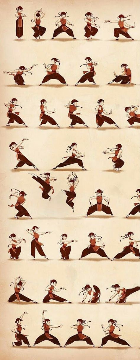 Waterbending Scroll, رسم كاريكاتير, Trening Sztuk Walki, Martial Arts Techniques, Pencak Silat, Martial Arts Workout, Anatomy Poses, Gesture Drawing, Animation Reference