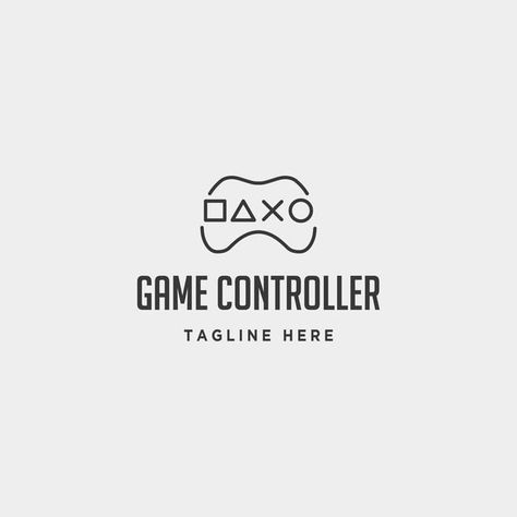 Play Station Logo Design, Gamepad Logo, Joystick Logo, Fun Technology, Line Template, Retro Template, Logo Gamer, Joy Stick, Minimal Font