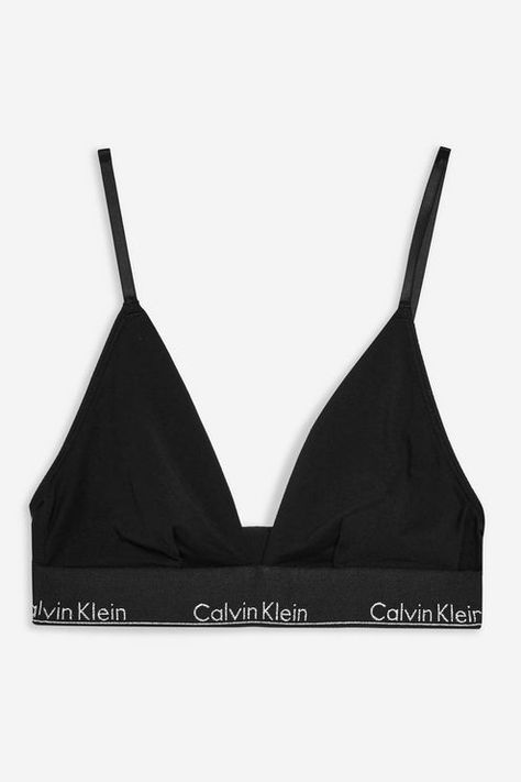 Womens Triangle Bra by Calvin Klein - Black Calvin Klein Outfits, Dr Wardrobe, Calvin Klein Bra, Cute Bras, Triangle Bra, Calvin Klein Woman, Black Bra, Topshop Outfit, Womens Bras