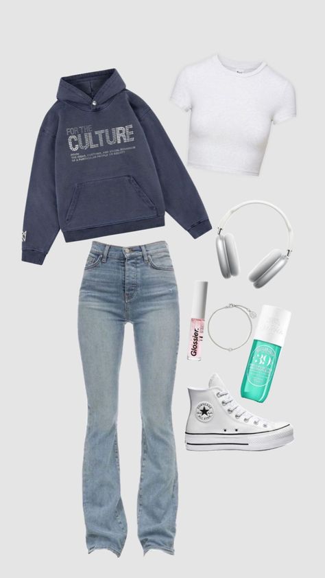 Appropriate School Outfits, Comfy Outfit Ideas, Cutesy Outfit, Cute Summer Fits, Jeans Outfit Casual, Comfy Outfit, Wardrobe Outfits, Really Cute Outfits, Preppy Outfits