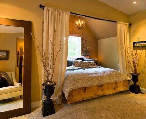 19 Fascinating Alcove Bed Designs To Use Every Inch Of Your Small Home #fascinatingbedding Romantic Bedroom Colors, Alcove Bed, Romantic Bedroom Design, Small Bedroom Ideas For Couples, Design Ložnic, Bed Nook, Couples Ideas, Eclectic Bedroom, Romantic Bedroom