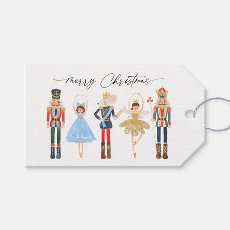 Nutcracker Gift Tags, Modern Nutcracker, Nutcracker Ideas, Christmas Minimalist, Christmas Wrap, Christmas Gift Tag, Christmas Card Art, Christmas Labels, Illustration Ideas