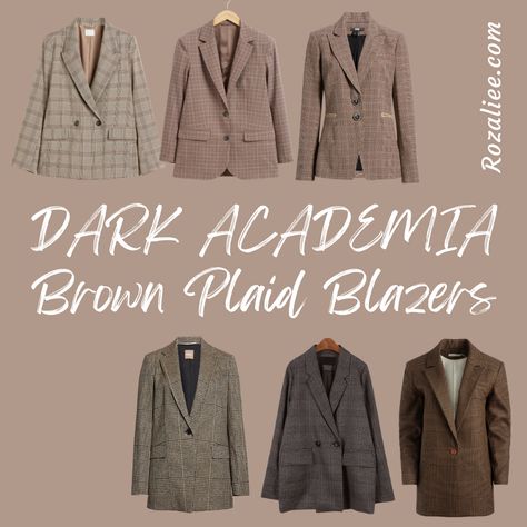 Shop Dark Academia, Blazer Dark Academia, Dark Academia Brown, Academia Aesthetic Fashion, Dark Academia Outfit Aesthetic, Academia Outfits Aesthetic, Dark Academia Aesthetic Fashion, Dark Academia Aesthetic Outfit, Dark Academia Outfits