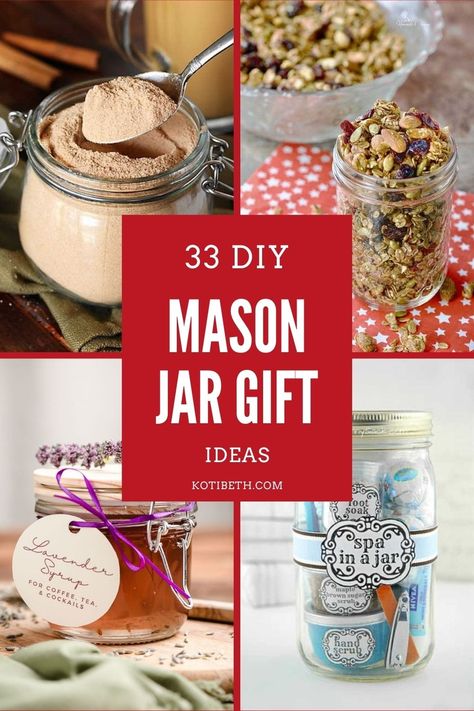 33 DIY mason jar gifts. Gift these mason jar gifts idea for Christmas. These are perfect cheap gifts for friends, for coworkers, for teachers, for family, for grandparents. Make diy Christmas gifts with gifts in jars with food or non food items. These are easy handmade Christmas gifts. Most of these gift in jars are for women, but there are a few for men too! #masonjar #gift #diy Gift Jar Ideas For Boyfriend, Dip In A Jar Gift, Mason Jar Christmas Gifts For Coworkers, Cheap Edible Christmas Gifts, 4 Oz Mason Jar Ideas, Diy Jar Gifts For Christmas, Hot Cocoa Mason Jar Gifts, Mason Jar Gift Ideas, Diy Foodie Gifts