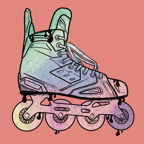 Water colour graffiti rollerblade inline hockey skate design by hockey ghost looks great on T-Shirts and other products on the online shop. Inline Hockey, Ghost Art, Roller Hockey, Skate Art, Inline Skating, Graffiti Styles, Water Colour, Ice Hockey, Fashion Essentials