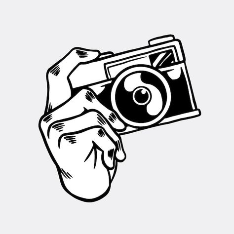 Camera Outline, Sticker Overlay, Photography 2023, Camera Illustration, Analog Camera, A Level Photography, Camera Drawing, Camera Tattoo, Camera Art