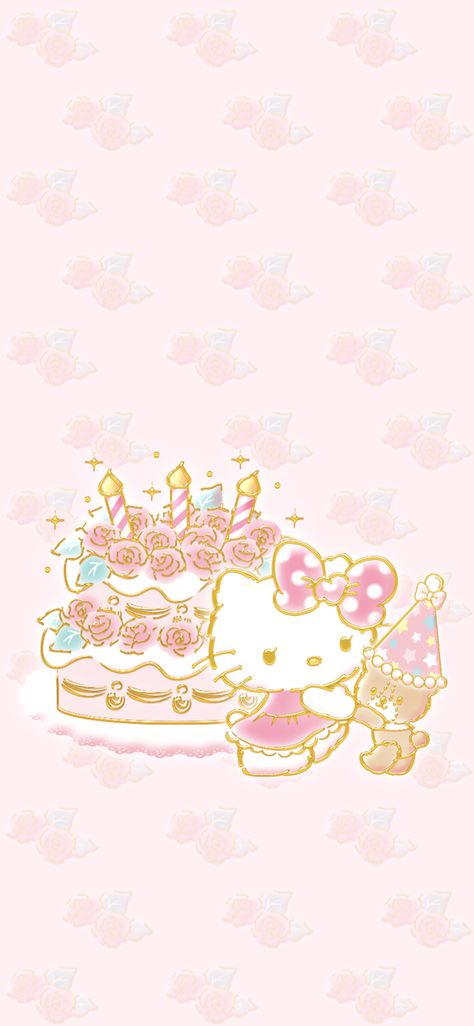 Mean Person, Sanrio Birthday, Sanrio Wallpapers, Wallpaper Pack, Hello Kitty Images, Birthday Wallpaper, Hello Kitty Backgrounds, Cards Making, Hello Kitty Birthday