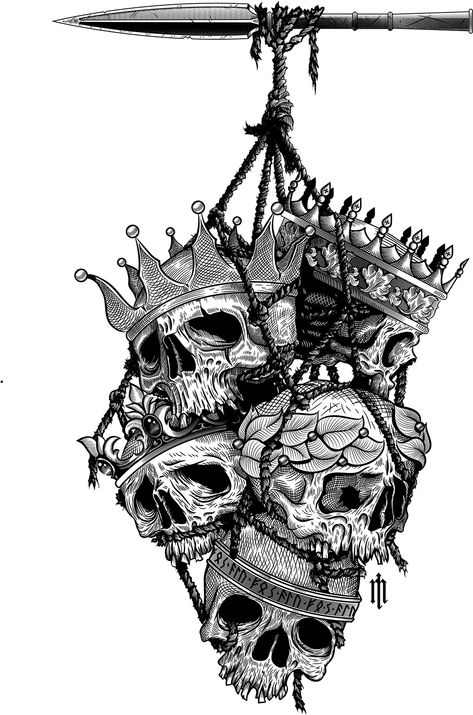 Pirate Tattoo Designs Skulls Of Conquered Kings - Clip Art Library Skulls With Crowns, Tattoo Crane, Pirate Skull Tattoos, Backpiece Tattoo, King Tattoo, Pirate Tattoo, King Tattoos, Skull Art Drawing, Skeleton Hand Tattoo