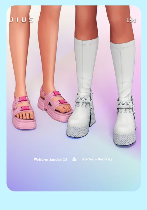 Jius Sims, Female Footwear, Cc Shoes, Y2k Shoes, Sims 4 Cc Shoes, Sims 4 Cc Makeup, Sims 4 Cc Folder, Sims 4 Collections, Sims 4 Cas