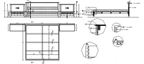 Bed Elevation, Bed Blocks, Drawing Details, Wooden Bed Design, Bunk Bed Designs, Drawing Block, Cad Blocks, Master Bed, Autocad Drawing