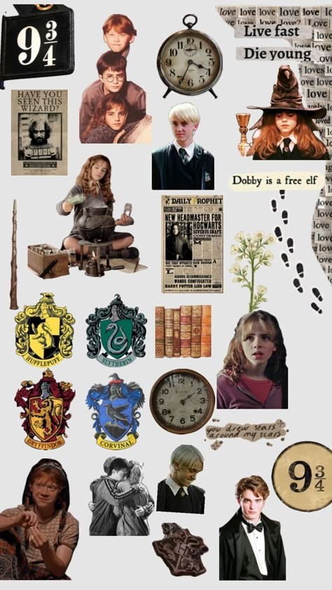 Harry Potter Spells List, Harry Potter Scrapbook, Harry Potter Journal, Harry Potter Painting, Harry Potter Stickers, Aesthetic Collages, Harry Potter Icons, Harry Potter Spells, Goodnotes Stickers