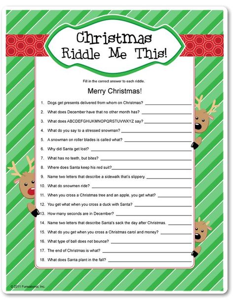 33 Best Christmas Riddles For Kids - Humoropedia Christmas Riddles For Kids, Christmas Riddles, Easy Christmas Party, Christmas Games For Adults, Christmas Quiz, Xmas Games, Printable Christmas Games, Christmas Trivia, Games For Adults