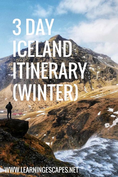 A detailed itinerary to make the most of 3 days in Iceland in winter. Where to stay in Reykjavik, best tours and Iceland must see sites for the first time visitor. This Iceland itinerary includes Reykjavik, the Blue Lagoon, the Golden Circle and the famous Black Sand beach. #iceland #icelandtravel #itinerary #visiticeland Iceland In Winter, Iceland Winter, Travel Iceland, Travelling Europe, Iceland Trip, The Golden Circle, Iceland Travel Tips, Balkans Travel, Iceland Itinerary