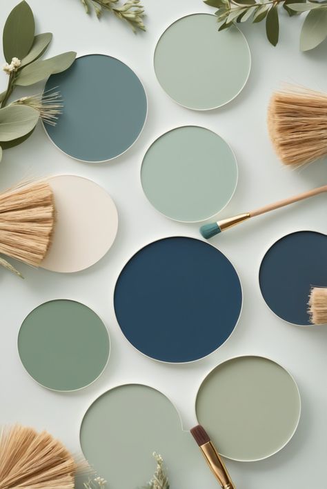 Discover the best 5 palettes of Sherwin Williams colors featuring Navy Blue and Sage Green for your Living Room. Elevate your space with these stunning color combinations.
#ad  


#Painting
#wallpaint2024
 #color2024
 #DIYpainting
 ##DIYhomedecor
 #Fixhome Sage And Blue Color Palette, Colors With Navy Blue, Navy Blue And Sage Green, Blue Green Aesthetic, Sage Living Room, Trendy Paint Colors, Christmas Bedroom Decor Ideas, Blue And Sage Green, Cabinets Colors