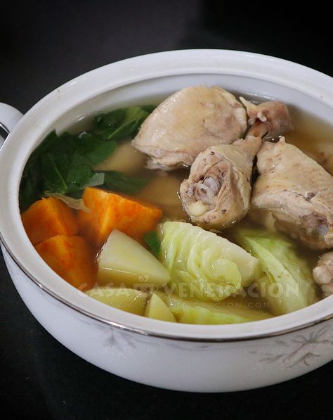 Nilagang Manok (Filipino Chicken and Vegetable Soup) Nilagang Manok Recipe, Chicken Soup Filipino Style, Filipino Chicken Soup Recipes, Filipino Chicken Soup, Filipino Chicken Recipes, Claypot Chicken Rice, Pinoy Dishes, Chicken And Vegetable Soup, Honey Fried Chicken