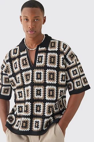 🔥 Fresh 'Fits Selling Fast Crochet Shirt Pattern, Pola Rok, Mode Adidas, Crochet Men, Gilet Crochet, Shirt Blouses Women's, Crochet Fashion Patterns, Knit Polo, Blazer Shirt