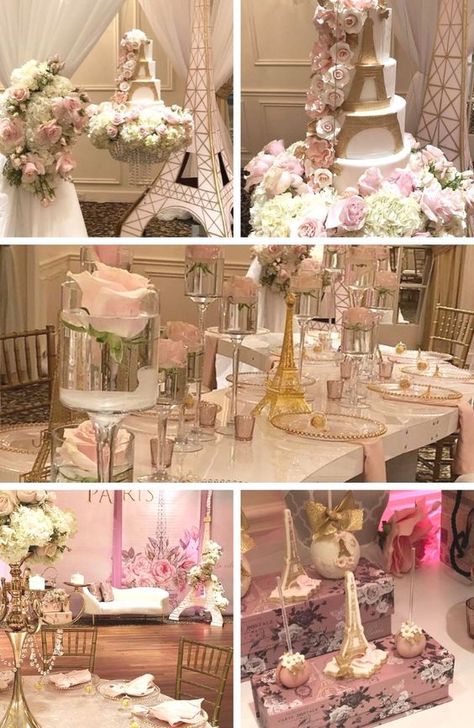 Parisian Quinceañera - Birthday Party Ideas for Kids Parisian Tablescape, Sweet 16 Paris Theme, Parisian Themed Party, Paris Quinceanera Theme, Theme Quinceanera, Paris Themed Party, Purple Paris, Eiffel Tower Party, Paris Party Decorations