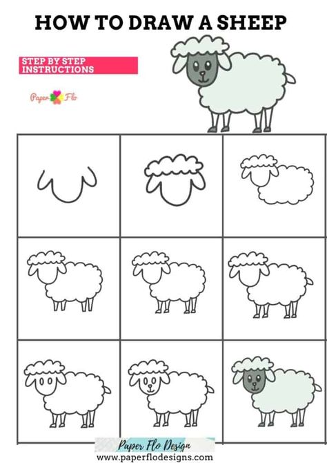 This is such an easy tutorial to draw a sheep. You’ll be ready to color this drawing in just a few minutes. I’ve also added lots of ideas for crafts that you can make with this sheep drawing. This simple technique uses less than 10 steps. To make the drawing of a sheep, we’ll start by drawing the head, then add the body, the legs, and a cute little tail. How To Draw A Sheep Easy, Sheep Drawing Step By Step, Draw Sheep Easy, How To Draw A Lamb, How To Draw A Sheep, Sheep Drawing Simple, Lamb Pics, How To Draw Sheep, Draw Sheep