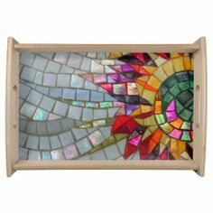 Mosaic Tray Mosaic Serving Tray, Mosaic Walls, Mozaik Art, Mosaic Trays, Garden Mosaics, Mosaics Art, Peace Garden, Mosaic Tiles Crafts, Mosaic Tray