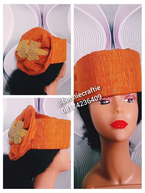 Zara cap Zara Cap Styles, Zara Cap With Aso Oke, Zara Cap Designs, African Hair Accessories, Zara Cap, Mother Of The Bride Fashion, African Hair Wrap, Fascinator Hats Wedding, Classy Hats