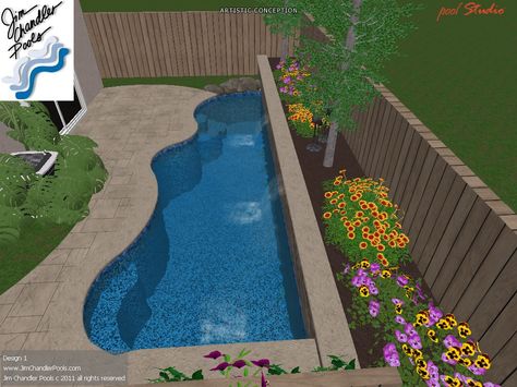 Swimming Pool Design - Big Ideas for small yards! | Jim Chandler PoolsJim Chandler Pools Ideas De Piscina, Kleiner Pool Design, Ideas For Small Yards, Pools For Small Yards, Backyard Ideas For Small Yards, Small Yards, Small Pool Design, Small Pools, Dream Pools