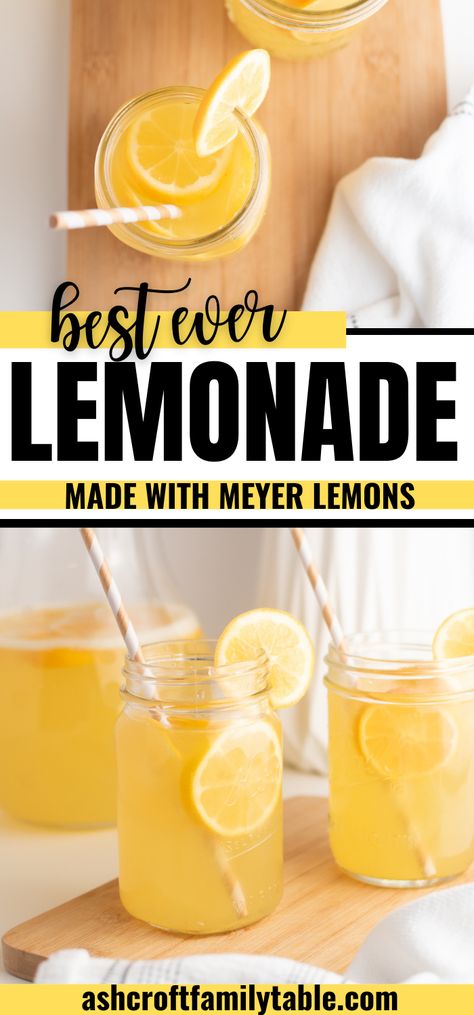 Meyer Lemon Lemonade Recipe, Lemon Aid Recipe, Meyer Lemonade Recipe, Lemonaid Recipe, Homemade Lemonade Recipe, Lemon Aid, Meyer Lemon Recipes, Homemade Lemonade Recipes, Lemon Lemonade