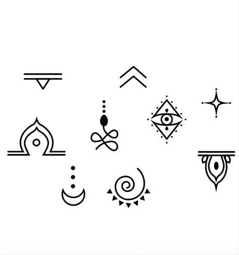 Small Symbols For Tattoos, Finger Poke Tattoo, Small Icon Tattoos, Mini Tattoos Finger Symbols, Calm Tattoo Ideas Peace, Element Finger Tattoo, Hand Poke Finger Tattoo, Berber Tattoo Symbols, Hand Tattoo Symbols