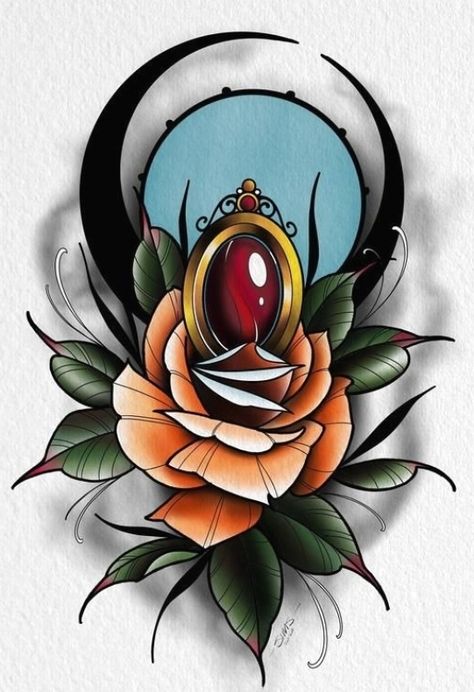 Garage Sizes, Neotraditional Rose, Flash Art Tattoos, Neo Traditional Art, Neo Tattoo, Art Flash, Flower Tattoo Drawings, Laser Paper, Traditional Roses