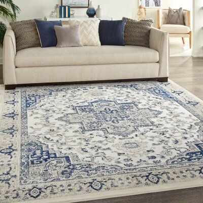 Modern Farmhouse Style Living Room, Modern White Living Room, Navy Living Rooms, Farmhouse Area Rugs, Bedroom Foyer, Home Styles, Floral Area Rugs, Navy Area Rug, Transitional Decor